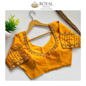 Fournisseur en gros d'exportation de vêtements indiens, dernière mode, chemisier en soie Kimchi de créateur avec broderie à la main pour les festivals et les soirées - Product Image 2