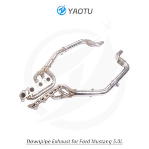Высокопроизводительный выпускной коллектор YT Racing из нержавеющей стали с прямыми вставками и глянцевой отделкой для выхлопной системы Ford Mustang 5.0L - Product Image 4