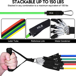 Juego de tubos de resistencia de entrenamiento elástico Bandas de resistencia de características clave - Product Image 5