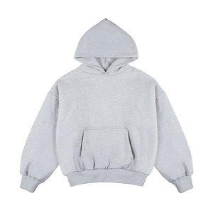 Venta al por mayor Streetwear 500GSM sudaderas con capucha de peso pesado Barato sin cuerda color liso francés Terry Sudadera con capucha de gran tamaño para hombres - Product Image 1