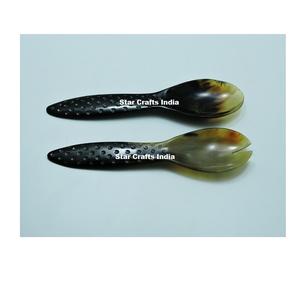 Ustensiles de cuisine décoratifs en corne de qualité supérieure, faits sur mesure, écologiques, cuillères et fourchettes en corne, compatibles lave-vaisselle, vente en gros - Product Image 5