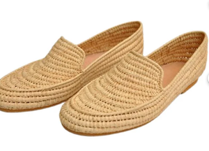 รองเท้าหนังนิ่มสไตล์โมร็อกโก, รองเท้า Raffia ทอมือ, รองเท้าแตะฤดูร้อน, รองเท้าแตะสไลด์ปาล์มปาล์ม Raffia, รองเท้า Raffia - Product Image 2