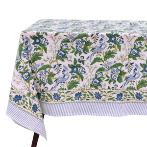 Indian Block Print Cotton <b>Tablecloth</b> with Woven Napkins Set Floral Leaf Pattern Farmhouse Tables Bulk OEM - Product Image 2