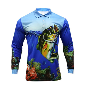 Haute qualité 100% polyester maillot de pêche à séchage rapide respirant UV protégé Performance vêtements de pêche pour adultes motif solide - Product Image 3