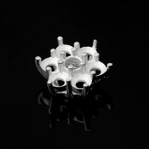 Base de Plata de Ley 925 de Alta Calidad para Joyería, con Engaste de Clúster de 13.5mm para Circonita Cúbica de 4mm - Product Image 4