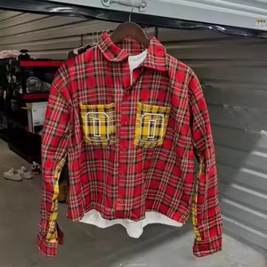 Chemise décontractée pour homme en flanelle à col carré boutonné avec logo personnalisé en deux couleurs - Product Image 2