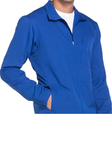 Chaqueta exfoliante de manga larga elástica holgada para hombre con estilo de nuevo diseño para médicos con cierre de cremallera y puños acanalados - Product Image 6