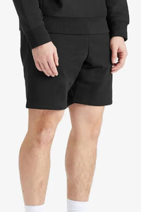 Pantalones cortos atléticos negros clásicos de cintura elástica con bolsillos laterales con cremallera Diseño minimalista y tela ligera para uso diario - Product Image 2