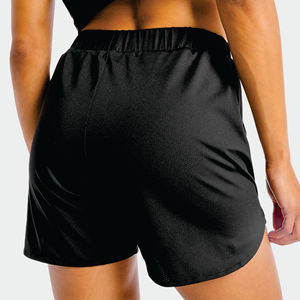 Tissu extensible léger 4 voies 90% Polyester 10% Spandex taille élastique noir femmes Core 2 en 1 Shorts - Product Image 6