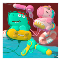 Lanceur de pistolet à eau en plastique en forme de dinosaure, non standard, avec pompe et couleurs assorties
