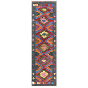 Alfombra Kilim de Maimana, Afganistán, 194 x 58 cm, Alfombras y Juegos de Alfombras - Product Image 1