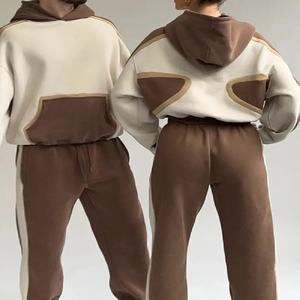 ชุดเสื้อผ้าสองชิ้นชิ้นแบบมีฮู้ดโอเวอร์ไซส์สไตล์2025ปักโลโก้ได้ตามต้องการสำหรับฤดูหนาว - Product Image 2