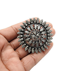 Indian Artisan Handcrafted Jewelry 925 <b>Sterling</b> Oxidized <b>Silver</b> Ethnic Style Designer <b>Ring</b> for Woman Girls Direct Factory Price - Product Image 3