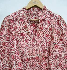 Femmes Unique Designer Style Imprimer Genou-Longueur D'été Casual Volant Manches Standard Col En V Taille Naturelle Lavable Bouton Gratuit - Product Image 5