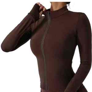 Ropa Deportiva Personalizada, Nueva Ropa de Yoga de Cintura Alta con Spandex, Chaqueta de Gimnasio para Mujer, Ropa Deportiva sin Costuras de Manga Larga, Conjunto de Yoga - Product Image 5