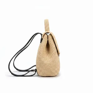 Bolso de Rafia Estilo Bohemio con Correa de Hombro Ajustable y Desmontable, Cierre Magnético, Forma Cuadrada, Ligero para Todas las Temporadas - Product Image 3