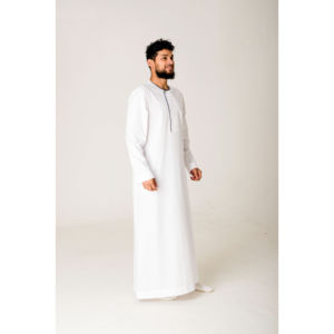 Blanco teñido nueva ropa informal Dubai Thobe con bolsillos árabe musulmán Thobe / Thawb ropa islámica fábrica Venta Directa Thobes - Product Image 4