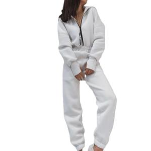 Nuevo Conjunto personalizado elegante transpirable de 2 piezas 100% algodón pesado cremallera chándales Premium Casual impreso Logo chándales - Product Image 2