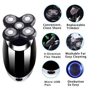 Rasoir Électrique Homme 5-en-1 Étanche Tondeuse Crâne Chauve Tondeuse Barbe Tondeuse Poils Nez Brosse Nettoyante Visage IPX7 pour le Corps - Product Image 3