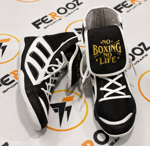 รองเท้าตาข่ายสำหรับชกมวยและมวยปล้ำ  แบบขายส่ง  สีน้ำตาล ขาว  ไม่มีลาย "Boxing"  ไม่มีลาย "Life"  มีทุกสีและทุกขนาด  สามารถปรับแต่งได้ - Product Image 3