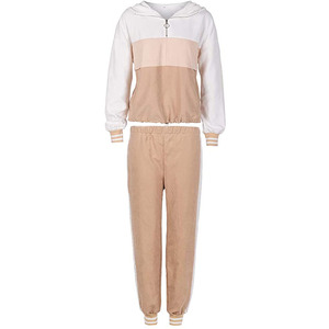 Ensemble de survêtement en molleton pour femmes de haute qualité, blocs de couleur, logo personnalisé, coton, deux pièces, ensemble de survêtement chaud pour l'hiver, 2026 - Product Image 5