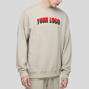 เสื้อสเวตเตอร์ผ้าฝ้ายคอลลีซทรงหลวมสำหรับผู้ชายเสื้อสเวตเตอร์พิมพ์ลายพัฟไซส์ใหญ่พิเศษออกแบบได้ตามต้องการ - Product Image 4