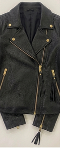 Factory Direct Women bubble grain Leather <b>Jackets</b> with <b>fringes</b> Fashionable - Product Image 3