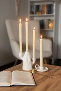 Nordique de haute qualité Table Top Home Decor Bougeoir en céramique 2025 Dernière conception Bougeoir élégant de l'Inde à la vente en gros - Product Image 2