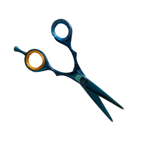 Ciseaux de barbier professionnels en acier inoxydable avec manche en céramique pour salon de coiffure, vis réglable, manche long pliable - Product Image 1