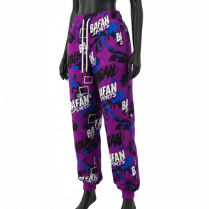 Pantalones Holgados para Mujer, Premium, 280 GSM, Algodón, Poliéster, Felpa, Suaves, Color Morado, Impresión por Sublimación Completa, Logotipo Personalizado, Pantalones Holgados en Venta - Product Image 4