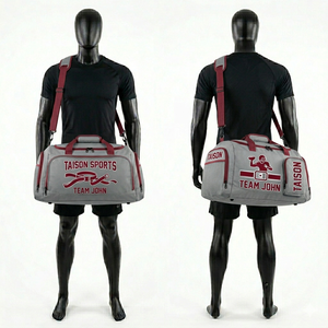 Men Flag Football Bag 600D Polyester Fabric 380 GSM Red Sports Duffel With <b>Adjustable</b> <b>Strap</b> Side Panels Custom Screen Print Logo - Product Image 5