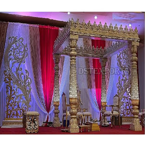 แบบดั้งเดิม & ฟิวชั่นงานแต่งงานของอินเดีย Mandapam ส่งออกสไตล์บอลลีวูดพิธีแต่งงานเสาสี่เหลี่ยม - Product Image 1