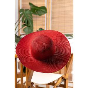 Sombrero de protección solar de ala ancha con patrón de punto rojo, moderno y funcional Hsr2005 - Rojo1 - Product Image 3