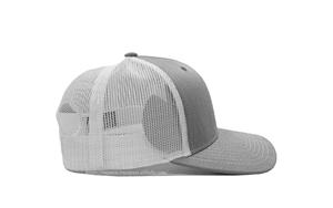 Chapeaux de camionneur unis 100% tissu en coton tissu OEM personnalisé gris chiné/blanc chapeaux de camionneur casquette de sport - Product Image 5