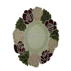 Manteles Individuales Redondos Navideños para Cenas Festivas, Decoración Navideña, Manteles Individuales de Cuentas de Vidrio y Manteles Individuales Tejidos - Product Image 1