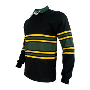 Maillot Polo Rugby respirant de haute qualité pour homme, vêtement de sport à rayures OEM personnalisé, service de sublimation disponible - Product Image 5