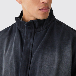 แจ็คเก็ตเดนิมฤดูหนาวแบบย้อนกลับได้ ไม่มีปก สีดำ ผ้าฝ้ายแท้ 100% คุณภาพสูง ทันสมัย ป้องกันลม เป็นมิตรกับสิ่งแวดล้อม ทรงโอเวอร์ไซส์ - Product Image 4