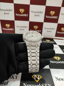 Luxury Stainless Steel Rappers <b>Wrist</b> <b>Watch</b> Round Shape with High Quality Dial Passes Diamond Tester Iced VVS Moissanite Diamond - Product Image 3