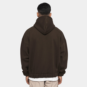 Coupe régulière hommes de haute qualité 100% coton français éponge sweats à capuche brodés DTG impression personnalisée fermeture éclair bidirectionnelle Double poche longue - Product Image 3