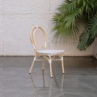 Chaises de bistrot français pour l'extérieur, en aluminium et rotin PE, pour hôtel, restaurant, café, jardin, OEM personnalisé