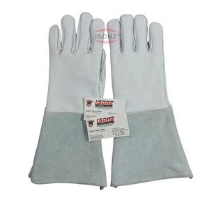 ISONZ Leather Zone Premium Quality Cowhide White 750 <b>Stick</b> Welding Gloves Argon Compatible Impact Level 3 Silicone-Free - Product Image 3