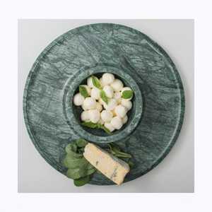 Plateau de service en marbre naturel de haute qualité Plateau de luxe au design moderne fait à la main pour bureau à domicile Restaurant mariage en gros - Product Image 4