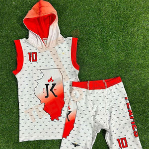 Maillots de football 7 contre 7 à capuche, compression, uniformes d'équipe personnalisés avec drapeau, respirants, légers, anti-humidité - Product Image 4