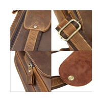 Vente en gros de nouvelle mode pour hommes sac à bandoulière en cuir PU sac à bandoulière pour écouteurs poitrine avant sac léger en cuir véritable fermeture éclair pour tous les jours