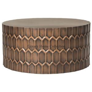 โต๊ะกาแฟสแตนเลสโลหะรูปทรงเพชรดีไซน์แฟนซีเป็นเอกลักษณ์โต๊ะโลหะทำด้วยมือสีทองทำด้วยมือพร้อมกระจกด้านบน - Product Image 2