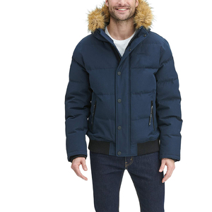 Chaqueta de invierno con logotipo personalizado de alta calidad al por mayor para hombre estilo burbuja acolchada con bolsillos de lona OEM impreso - Product Image 4