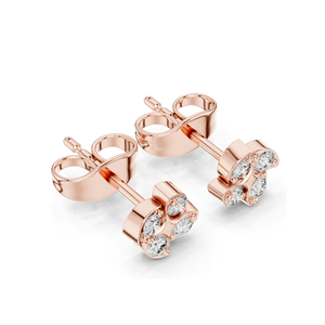 Boucles d'oreilles en diamants cultivés en laboratoire, 0,144 CT, clarté VVS-VS EF, disponibles en or 18 carats, 14 carats, 10 carats et argent 925 - Product Image 5