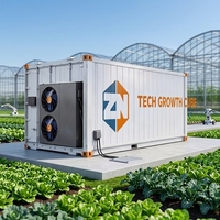 Grande Ferme Modulaire Conteneurisée Climatisée avec Système de Culture Hydroponique LED à Spectre Complet et Culture Agricole Multi-Span