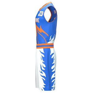 Uniforme de basket-ball unisexe personnalisé en polyester respirant avec nom de l'équipe et logo accessoire de sport - Product Image 6