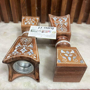 Meilleures ventes 2024 Brûleur de Bakhoor en bois gravé avec incrustation de nacre de coriandre, diffuseur d'arômes d'encens d'aromathérapie religieux - Product Image 3